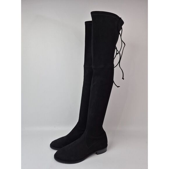 Stuart Weitzman Women's Black Suede Lowland Over The Knee Boots Size 7.5 S2167 - Picture 2 of 7